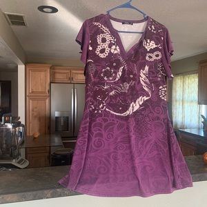 Women’s size large purple tunic shirt
